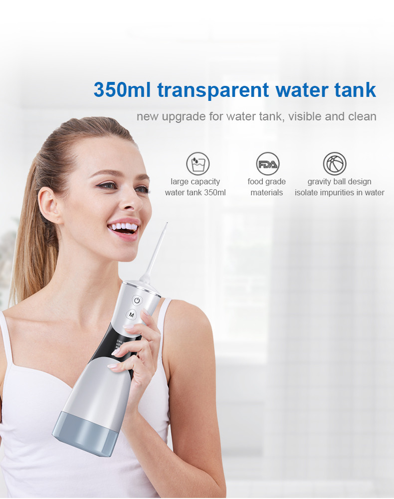Water Dental Flosser Irrigator Water Jet Cordless Portable Water Multiple IPX7 Oral Irrigator