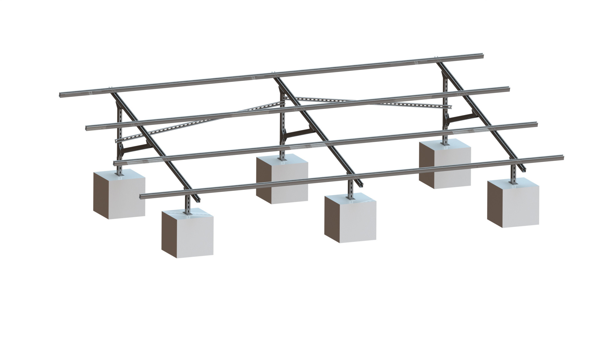 Frameless Steel Solar Structure Anti Corrosion Galvanized Panel Ground Mount Rack