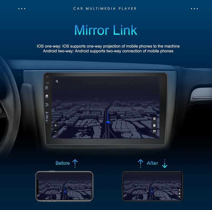 1280*800 Display Resolution Universal Year Car Stereo with Bluetooth and GPS 1G 32G