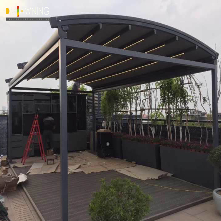 Aluminum Retractable PVC Pergola Canopy,retractable Roof Awning Pergola Hotels