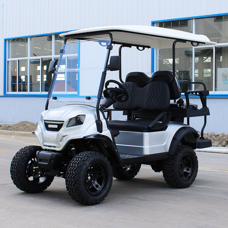 Electric Golf Cart 4 Seater With 48V5KW AC Motor And Aluminum Alloy Hub Curb Weight 400-500kg Customized Model