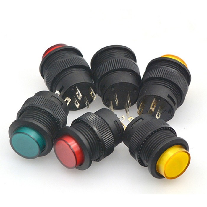 Red Mini Round 12mm Waterproof Momentary Push Button Switch