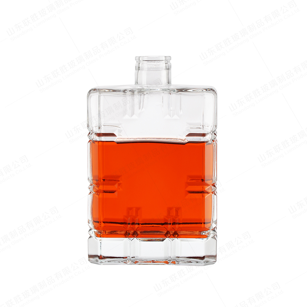Clear 500ml 50cl Square Glass Gin Bottle Vodka Spirit Liquor Tequila Rum Whiskey with T Cork