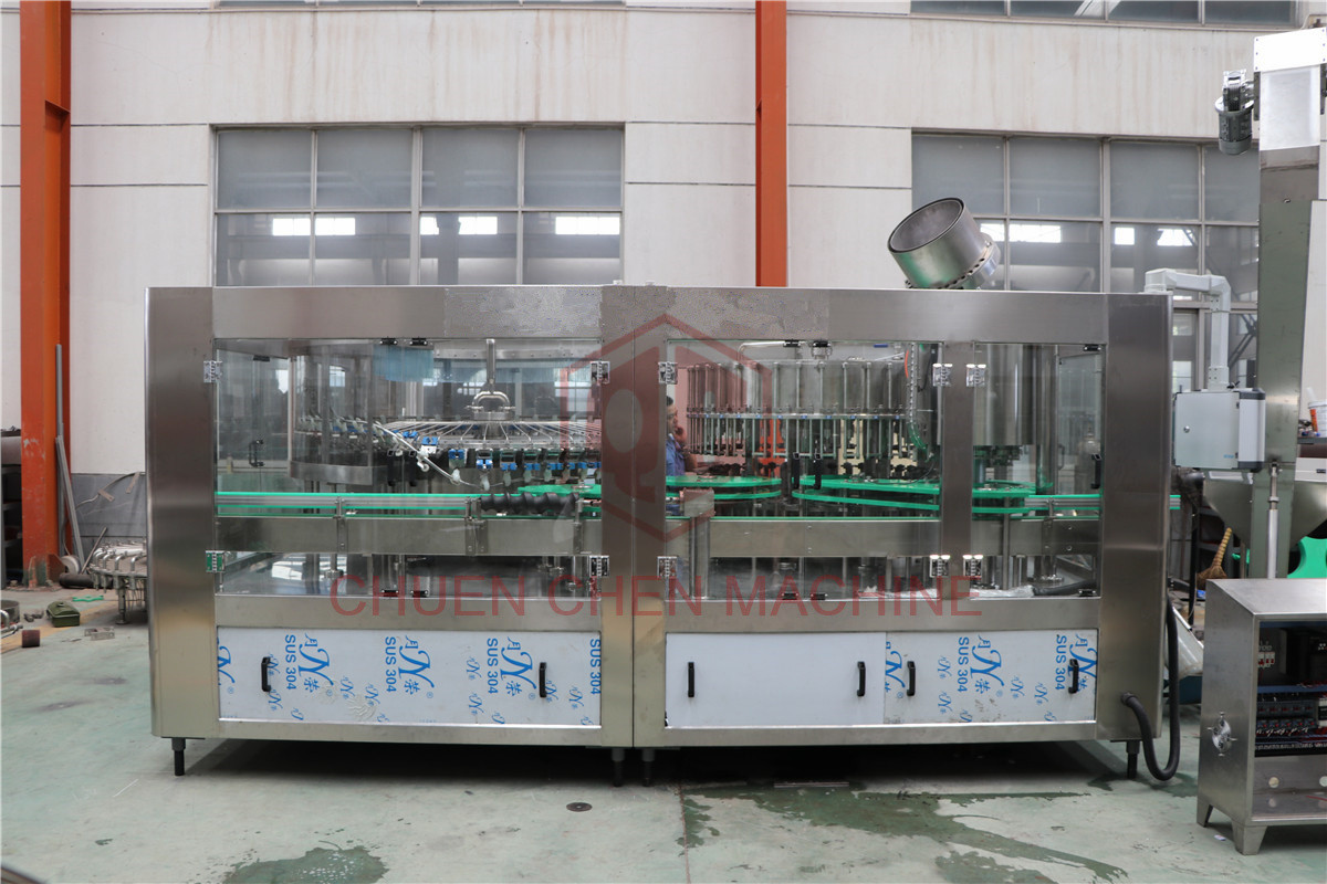 32 Head Vacuum Type Glass Bottle Filling Line Juice Filling Machine For Fresh Juice