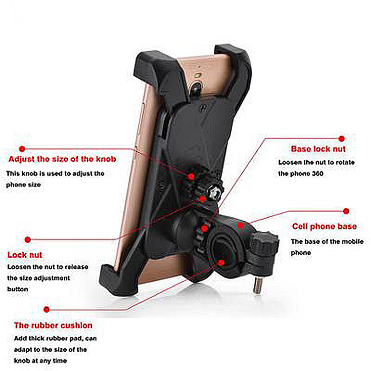 170g Mountain Biking Phone Mount , Universal Bike Mobile Phone Stand Holder