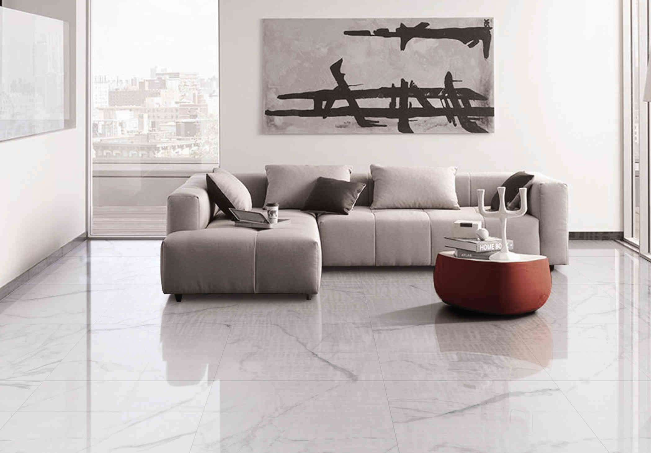 Wear - Resistant Marble Look Ceramic Floor Tile For Living Room