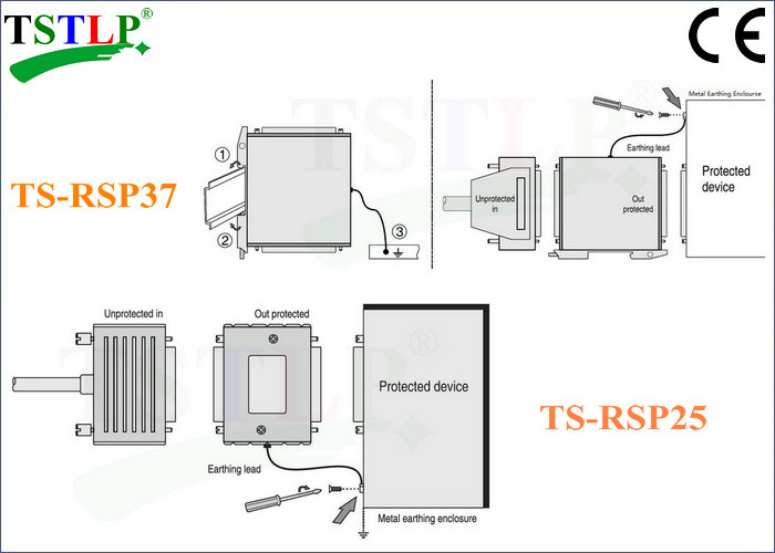25/37 Pins RS422 / RS485 / RS232 Voltage Surge Suppressor For High Speed Transmission