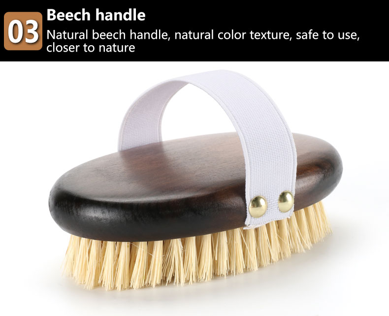 Oval Beech Wood Handle Body Brush r Dry Skin Shower Back Brush