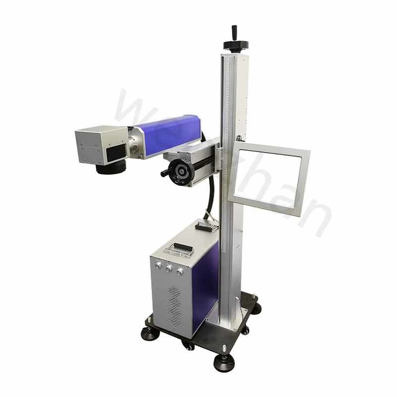 CO2 Flying Laser Marking Machine WZ-103F For Craft Gifts Clothing Shoes Bags And IC Industry