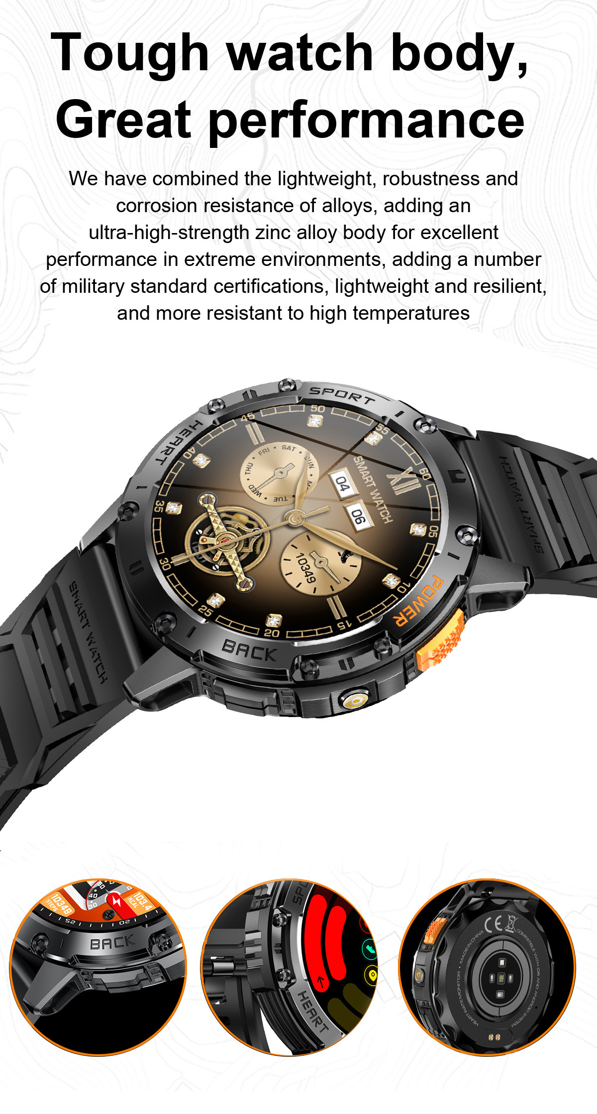 K65 SmartWatch Magnetic charging 1.43 Inch Smart Watch Blood Pressure Oxygen Heart Rate