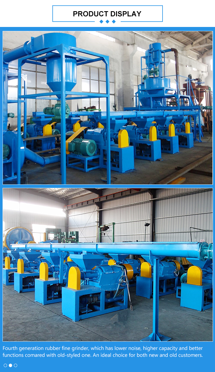 45KW Waste Tyre Recycling Machine Grinding Tires Into Crumb Rubber Line