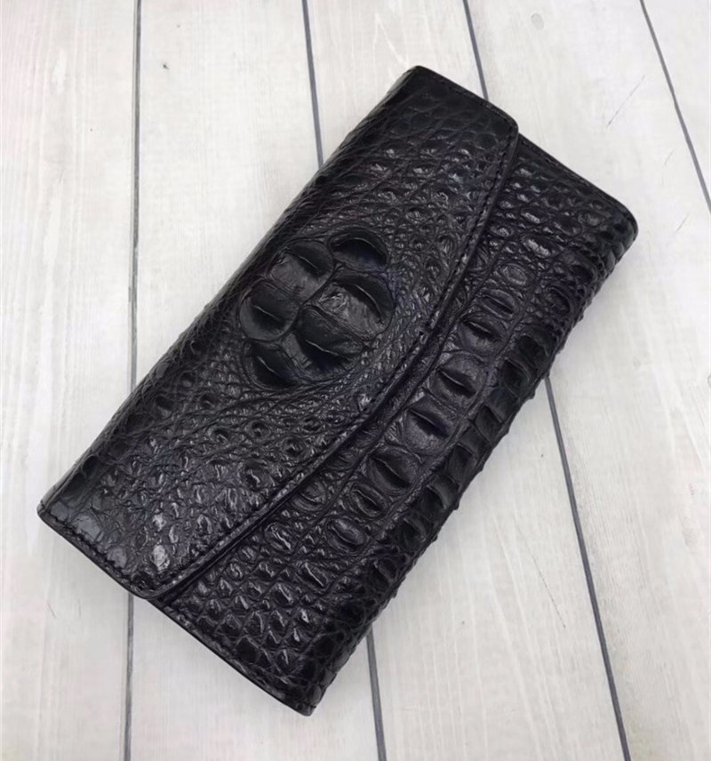 Authentic True Crocodile Skin Women's Long Chic Wallet Female Card Holders Exotic Real Alligator Leather Lady Clutch
