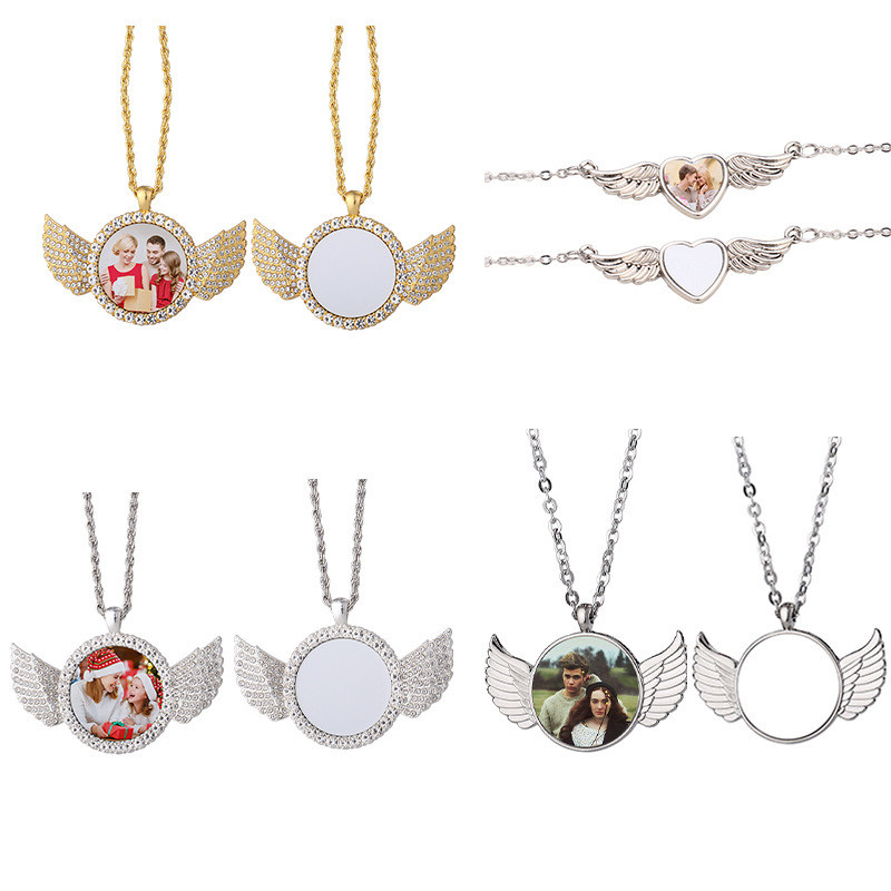 Sublimation Cross Necklace With Diamonds Customize Sublimation Blanks