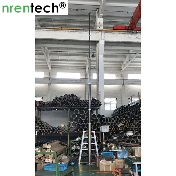 9m lighting pneumatic telescopic mast/ inside wires/ pneumatic lifting/ 50kg payloads/ 2.2m retraction
