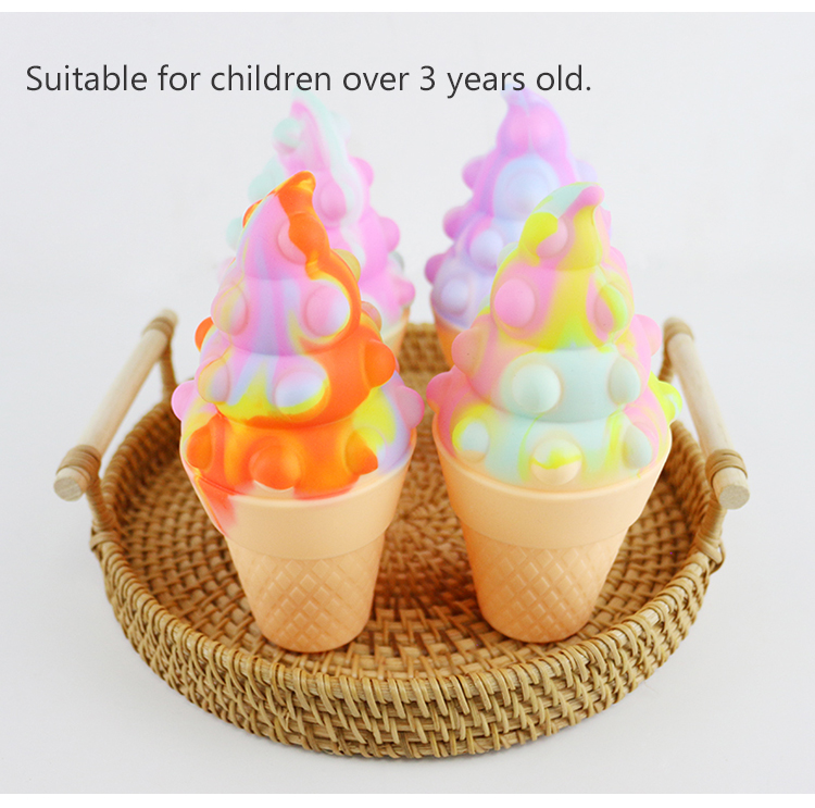 3D Colorful Silicone Ice Cream Teether For Baby Stress Relief Psychology