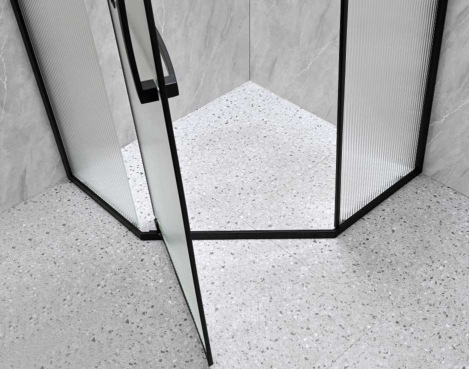6mm Narrow Reeded Glass With Alum Frame For Modern And Stylish Bathroom