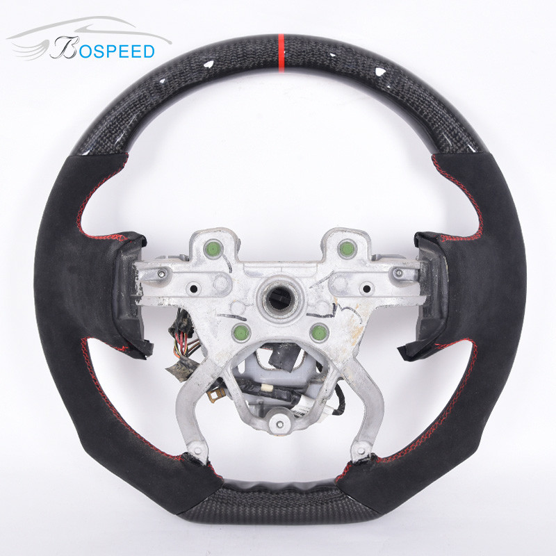 350mm Real Black Cadillac Ct6 Steering Wheel Carbon Fiber Alcantara