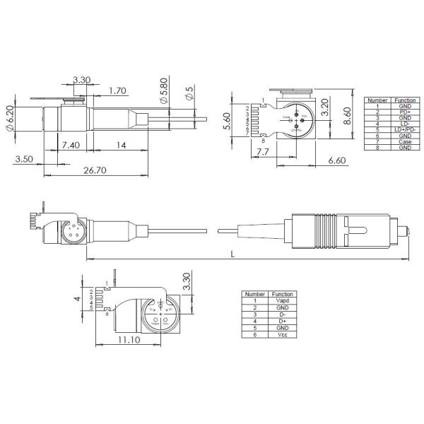 XGPON ONU BOSA N1 SC APC UPC Pigtail Receptacle TX 1270nm DFB 2.488G 2.5G 2G RX 1577nm APD 9.953G 10G FTTH FTTX