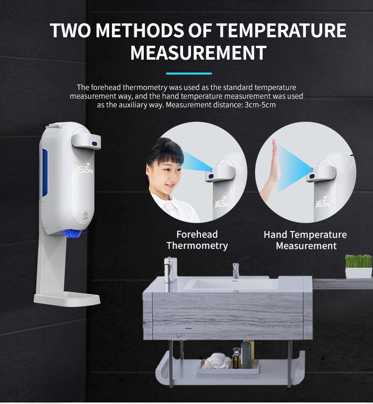 0.3℃ Infrared Temperature Measuring CCC Hand Sanitizer Dispenser 1100ml