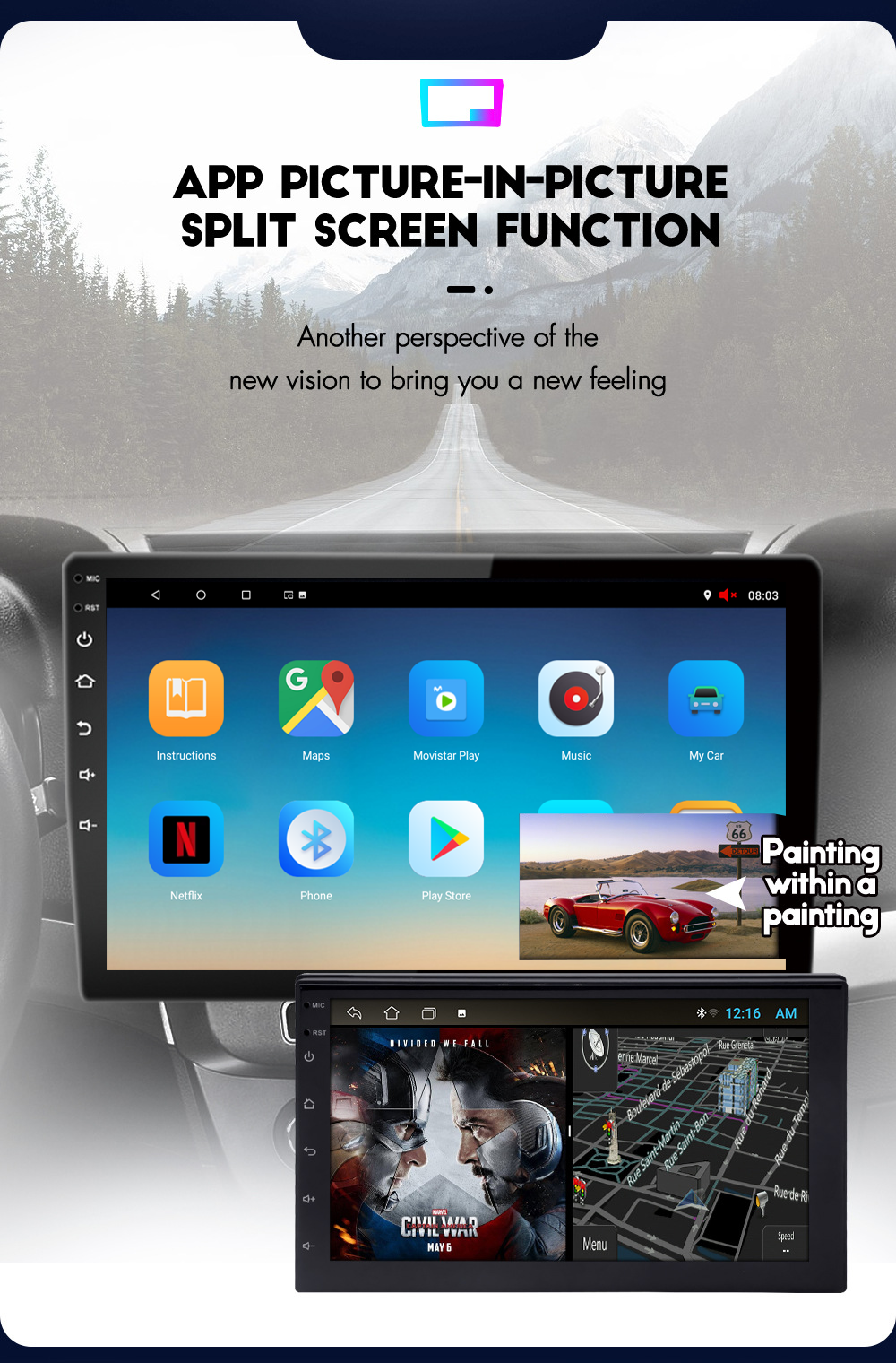 Universal Multi-Language 2 Din Android 12 Car Radio for Modern Nissan Toyota Kia