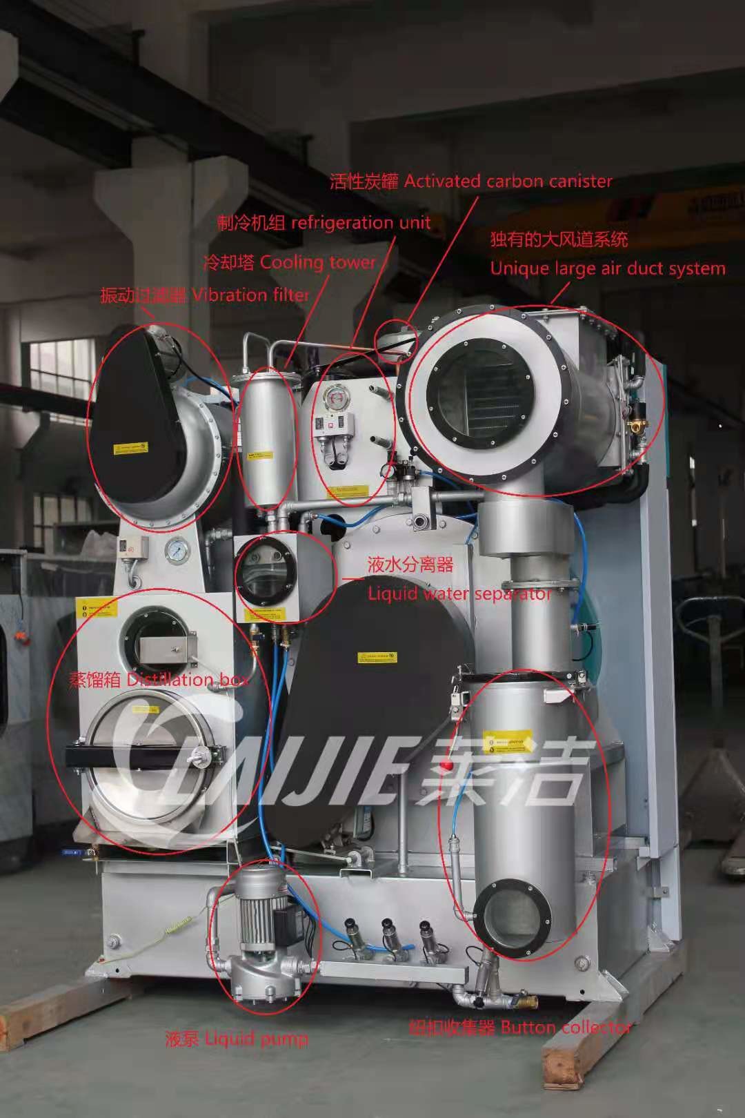 Heavy Duty Dry Cleaning Machine With Distillation Tank Laundromats Business 16kg