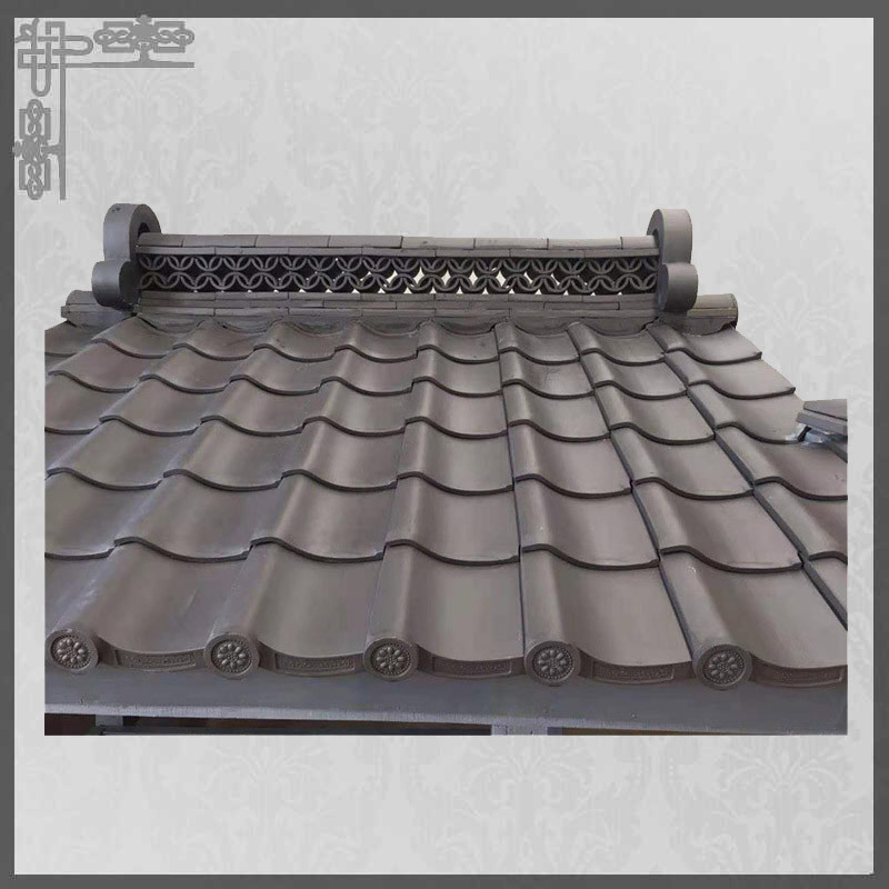 10mm Thick Japanese Roof Tiles Temple Matt Unglazed Traditional