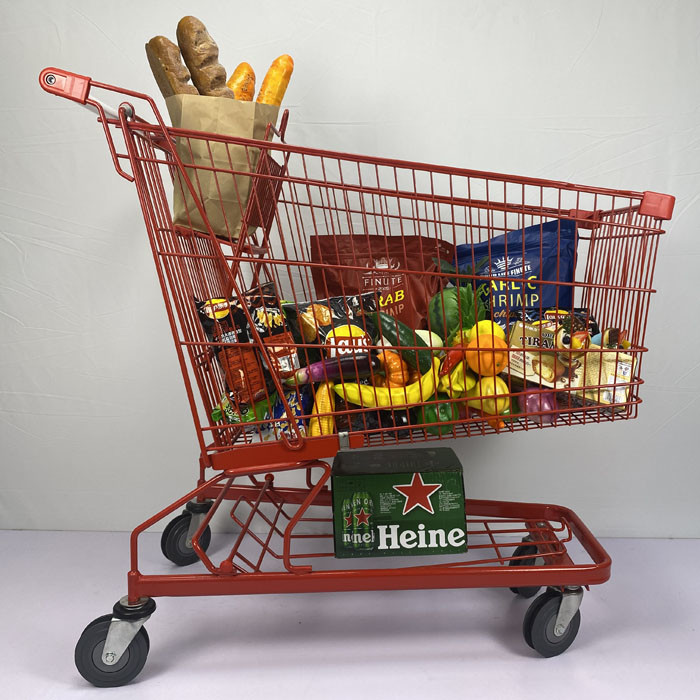 240L General store High Capacity Asian Type Steel Metal Shopping Trolley