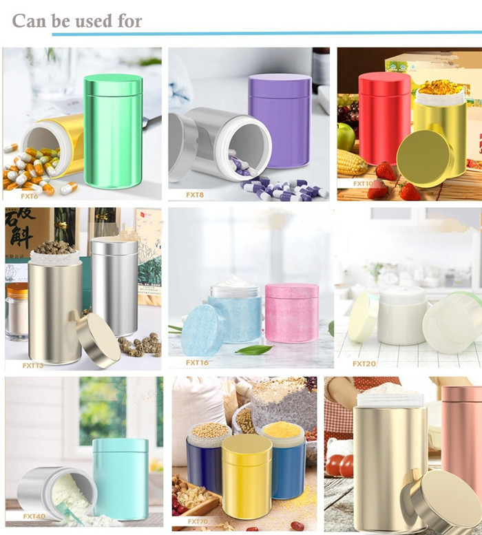 Heat Transferring Plastic Powder Canister Food Wooden Storage Jars 95mm Dia