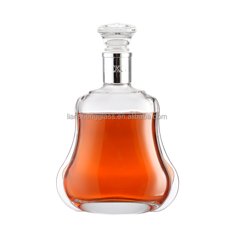 50ml Clear Glass Whisky Bottle with Hot Stamping Surface Handling Healthy Lead-free