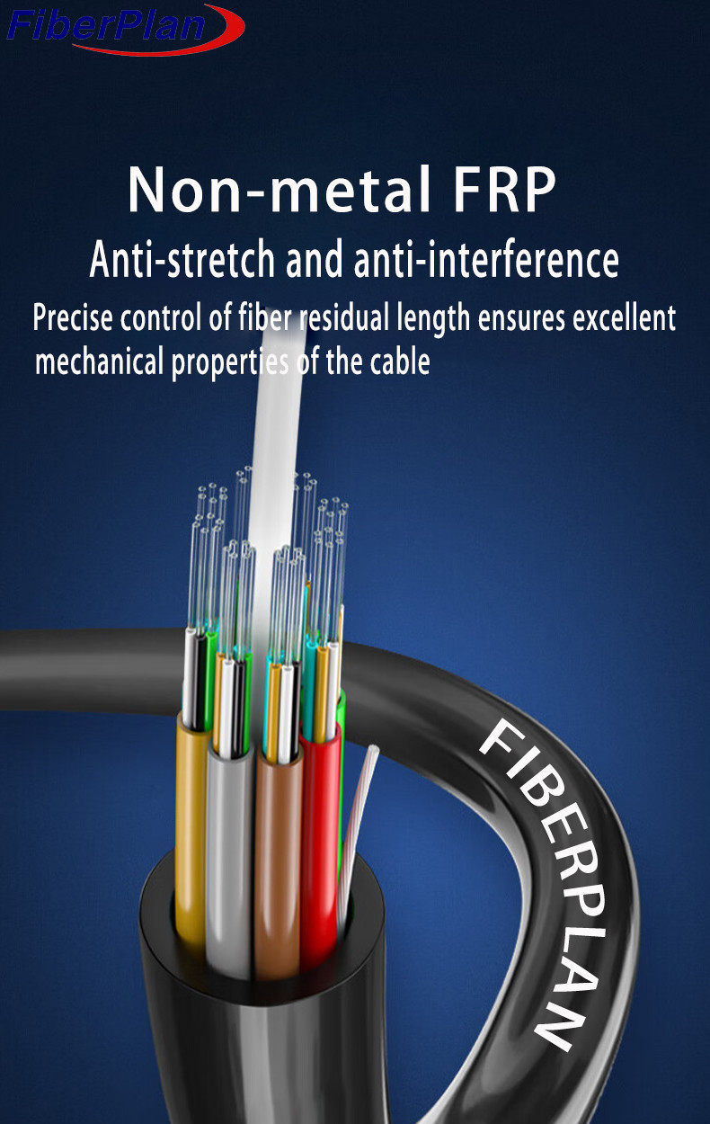 FRP Strengthened Non Armored Fiber Optic Cable Fire Retardant GYFTZY