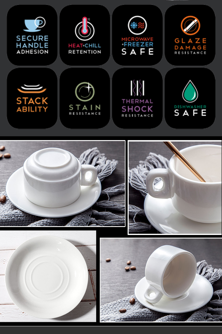 Savall Horeca Oem Porcelain Coffee Cup Hotel Restaurant Ceramic Coffee Cup And Saucer