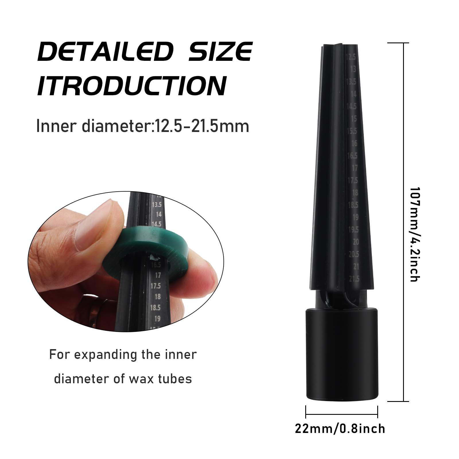 Wax Ring Filer Carving Cutter Plastic And Stainless Steel Finger Stick Ruler