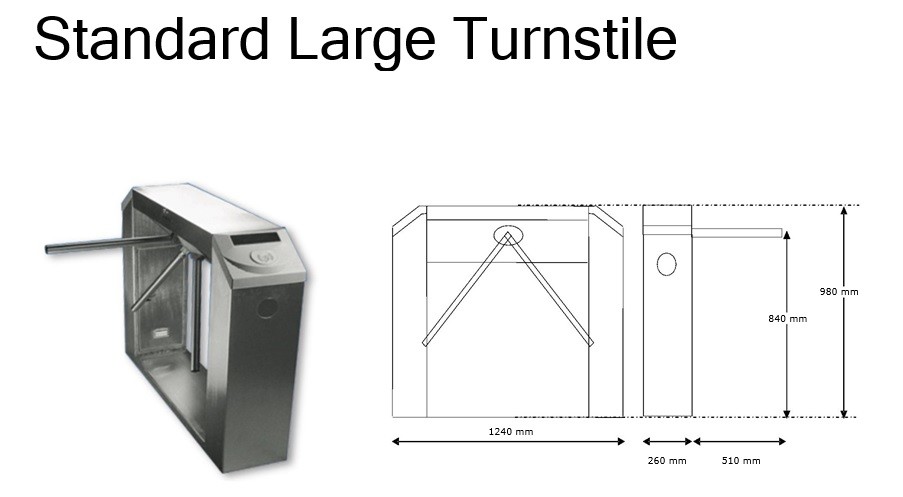 Half Height ESD Turnstile Access Control Double Direction LCD Tester Display