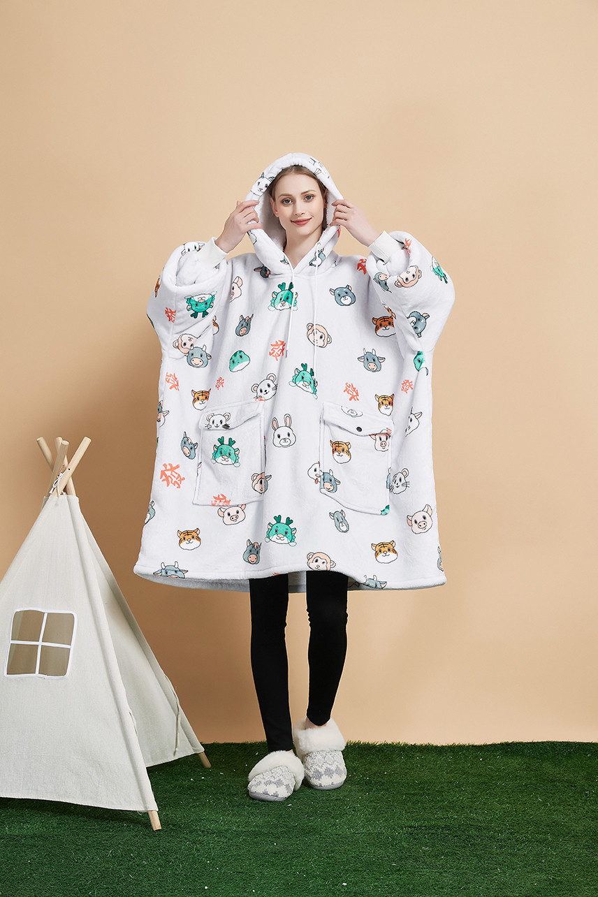 Double Pockets Oversized Hoodie Blanket Sweatshirt Extremely Warm