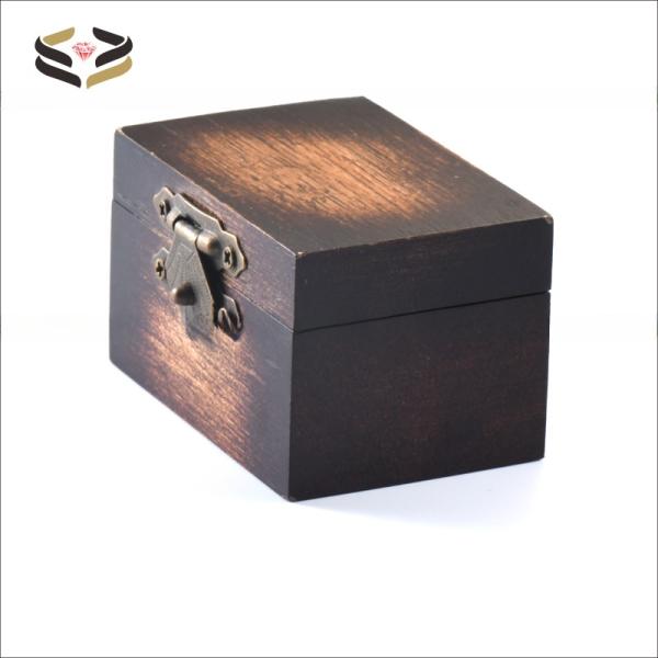 Natural Koa Wood Personalized Wooden Ring Box Engraving For Wedding Rings 60*40*36mm