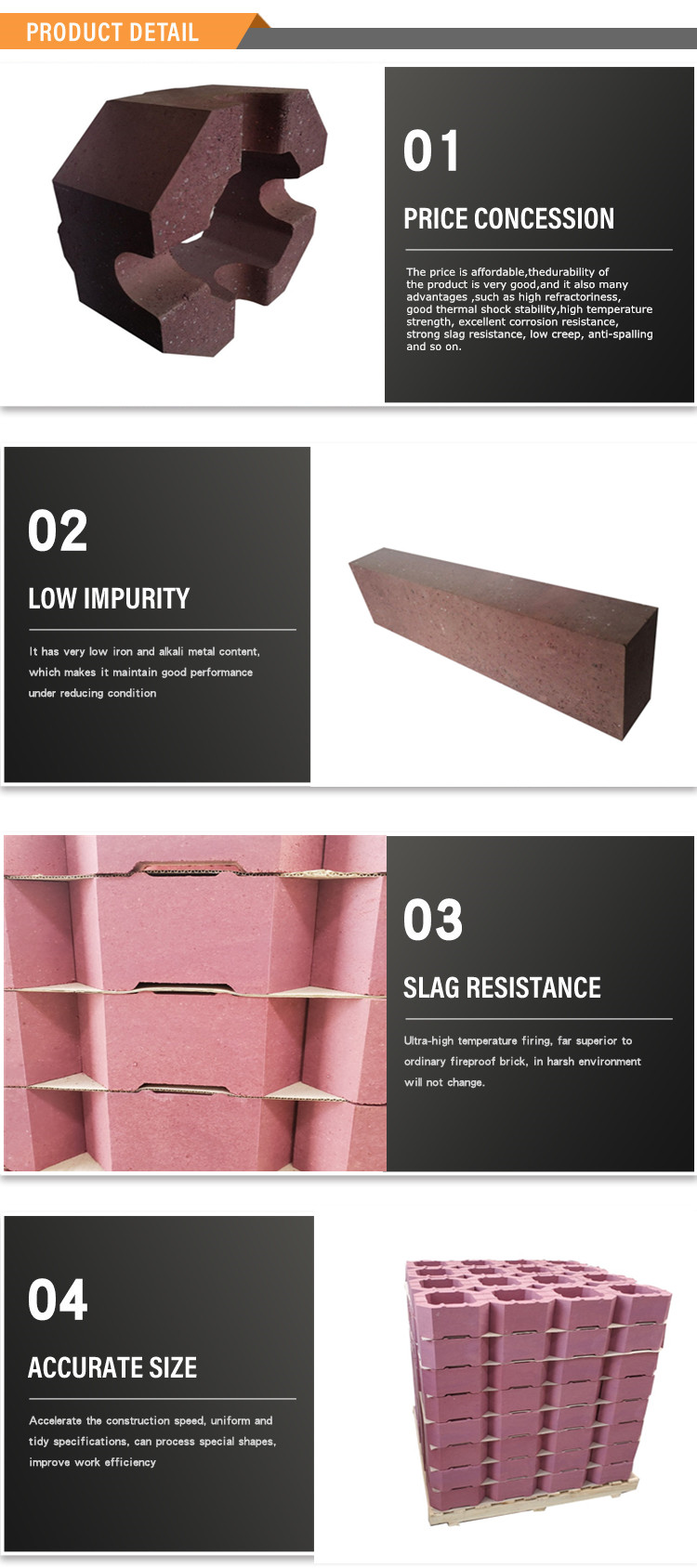 Glass Kiln Refractory Chrome Corundum Brick Cr2O3 with Customized Size and Shape
