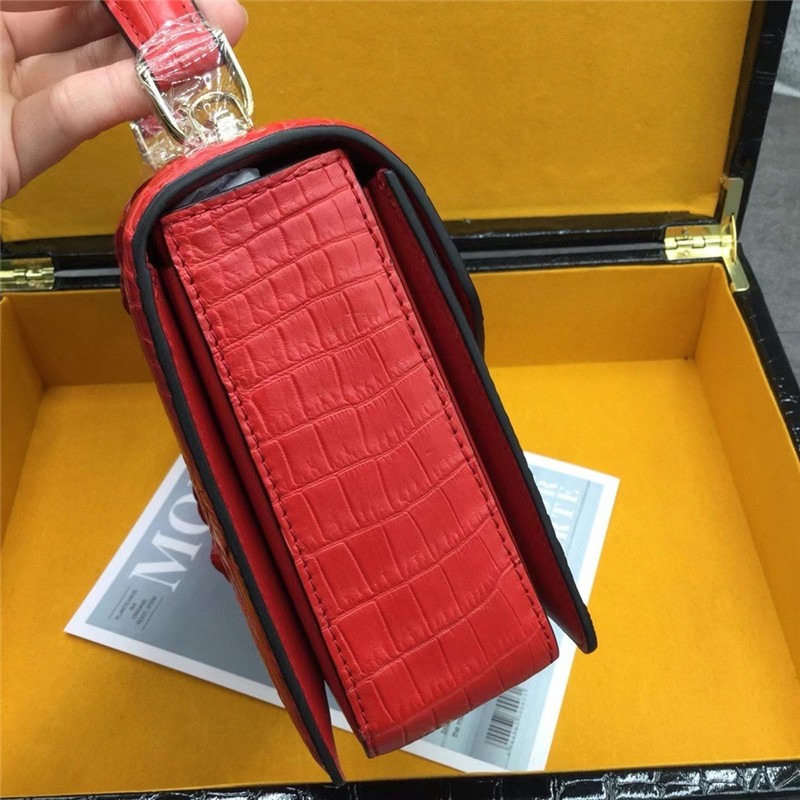 Authentic Real Crocodile Skin Lady Purse Genuine Alligator Leather Women Single Cross Shoulder Bag Female Small Handbag
