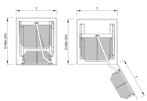 B014 Kitchen basket corner units: Tandem Pantry basket
