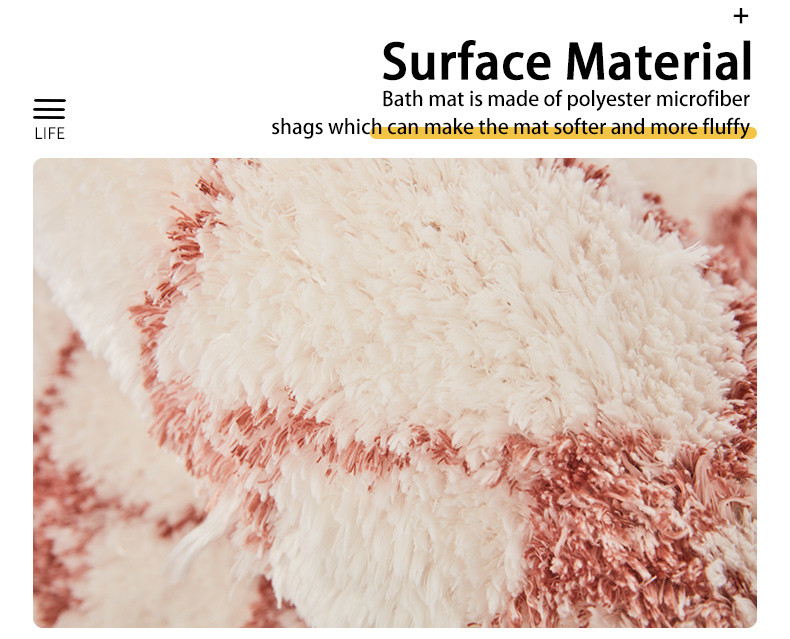 Moisture Absorber Chenille Latex Backed Tufted Bath Rug