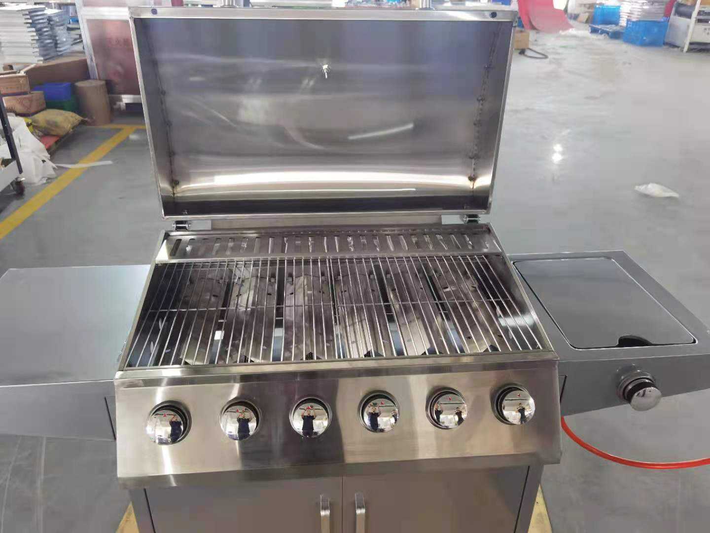 YF-01ZW06-BS Heavy-Duty Stainless Steel 6 1 Burners BBQ Gas Grill with Powder Coating