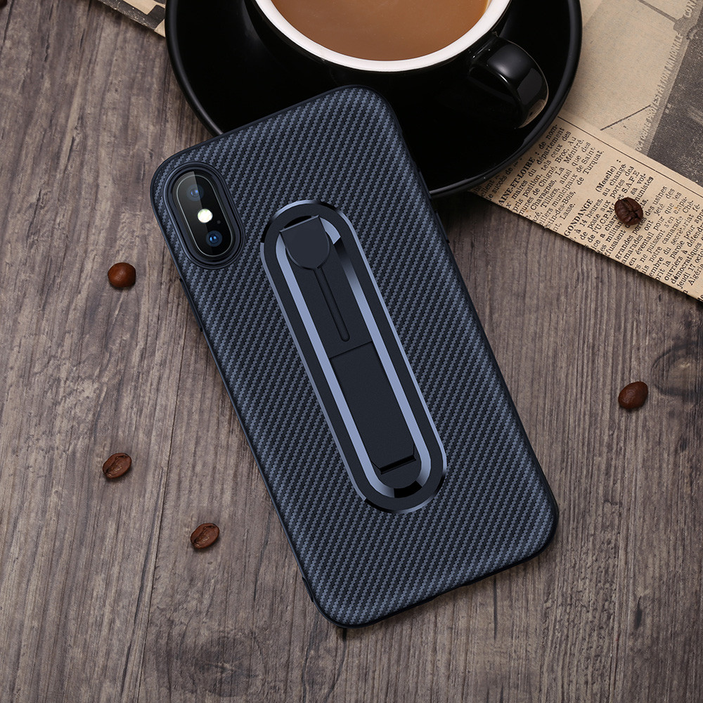 Color Black Carbon Fiber Invisible Kickstand TPU Case Back Cover For Oppo R9 Plus R9s Plus R11 R15 Pro Reaime 2 A59/F1S