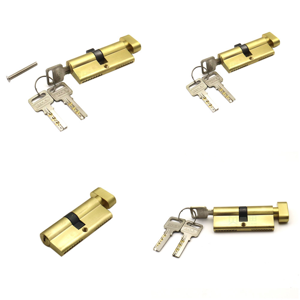 70MM Single Open Knob Lock Door Cylinder Brass Material With 2 Keys