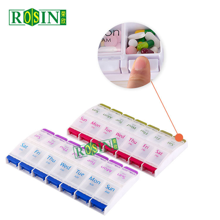 7 Day Double Row Medical Blister Packs 14 Compartments Daily Pill Packs
