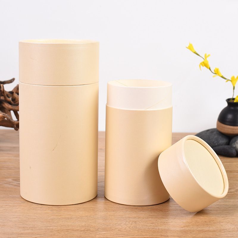 Cute Fancy Art Paper Round Tube Cylindrical Corrugated Paper Tea Coffee Nutrition Facial Creams Paper Jar Tube