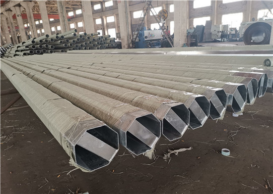 25-40FT Galvanized Tubular Steel Pole Octagonal Electric Distribution Q345