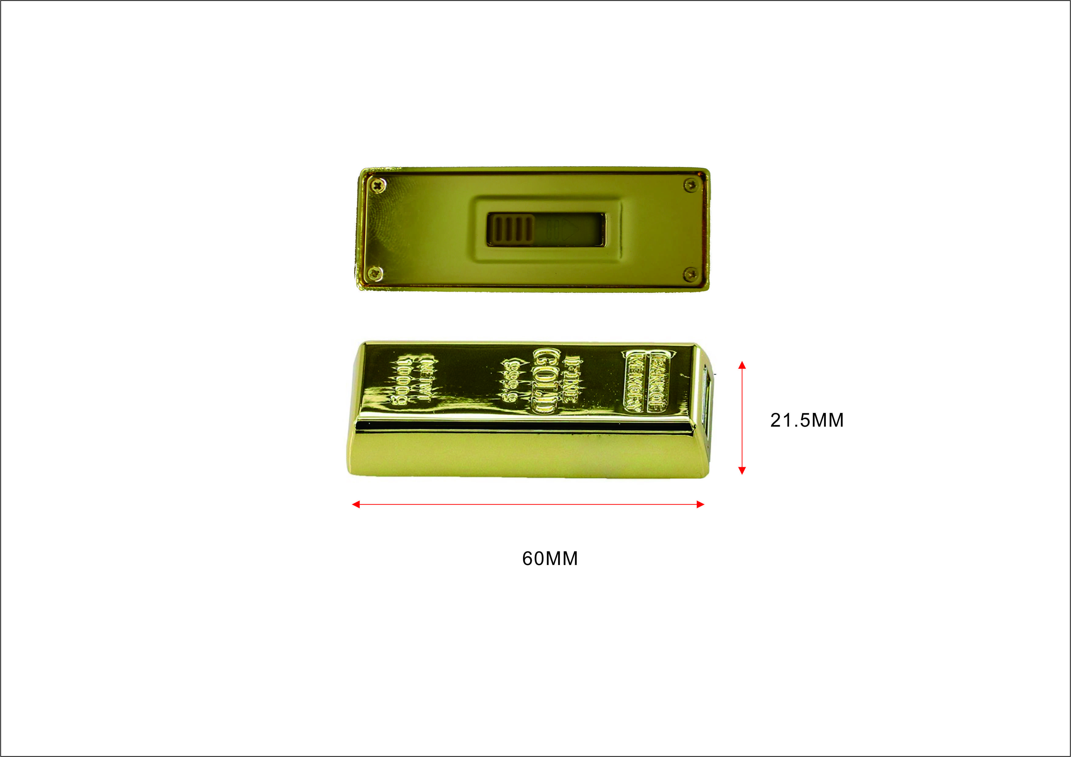 Metal 2.0 Gold Bar USB Fast Reading And Writing Speed 64GB 128GB