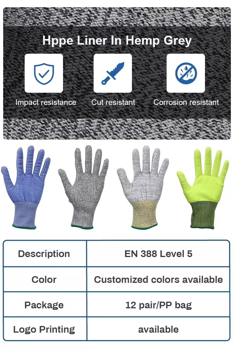 CE Certified Secure Grip Anti Slip Crinkle Latex Coated Safety Work Gloves For Construction