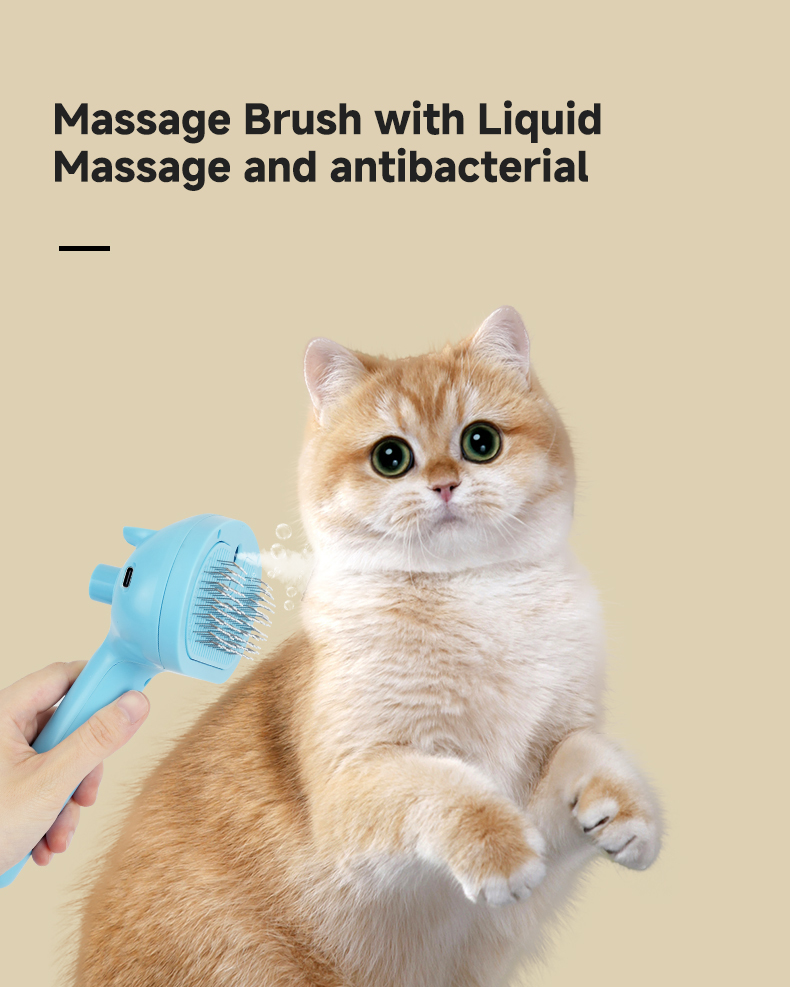 Pet Steam Brush Cleaning Hair Massage Brush Self Cat Clean Dog Spray Hair Removal Comb
