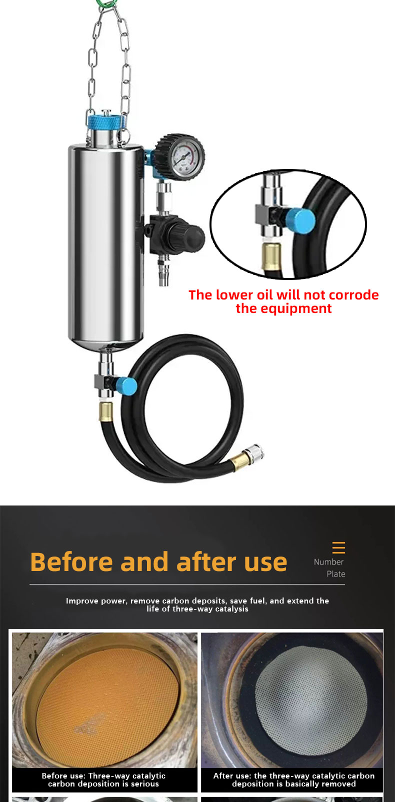Stainless Steel Cleaning Hangig Bottle Set for AC System Flush Gun Kit and Other Uses