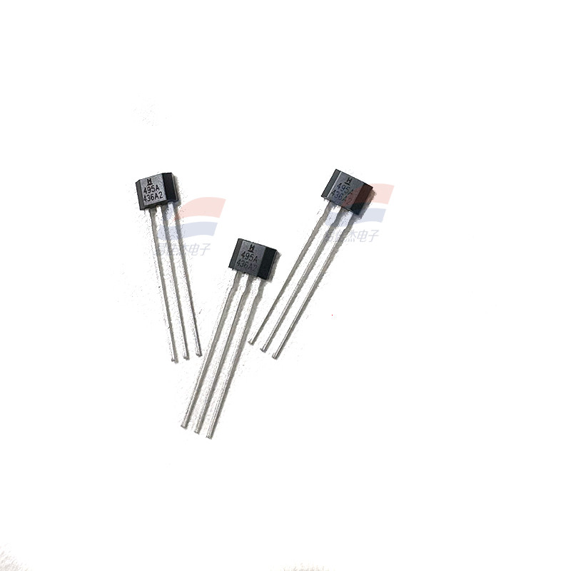 SS495A Board Mount Hall Effect Magnetic Sensors Through Hole Style with 9V Operating Supply Voltage and 10 mA Maximum Output Current